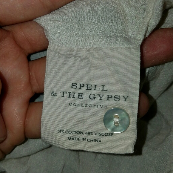 New spell Maggie embroidered blouse top taupe XXS - Picture 8 of 8